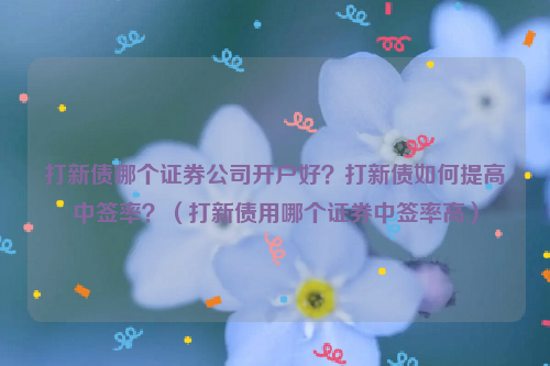 打新债哪个证券公司开户好？打新债如何提高中签率？（打新债用哪个证券中签率高）