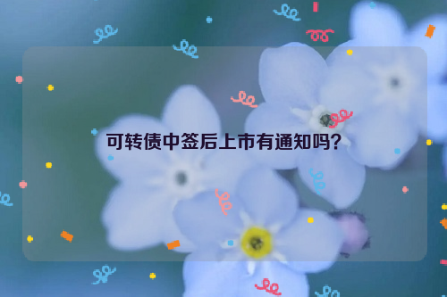 可转债中签后上市有通知吗？