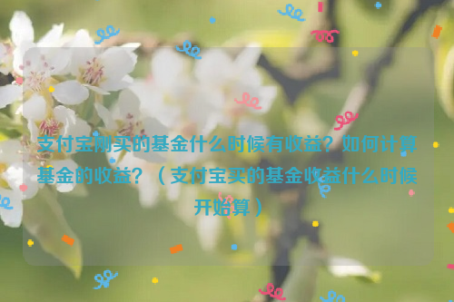 支付宝刚买的基金什么时候有收益？如何计算基金的收益？（支付宝买的基金收益什么时候开始算）