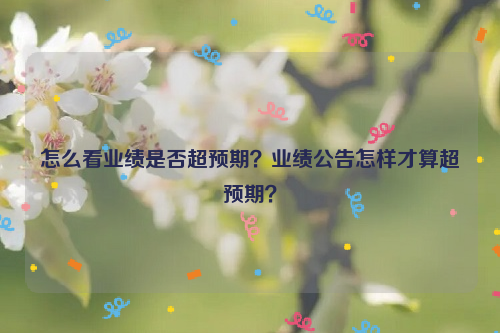 怎么看业绩是否超预期？业绩公告怎样才算超预期？