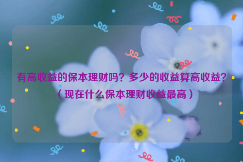 有高收益的保本理财吗？多少的收益算高收益？（现在什么保本理财收益最高）