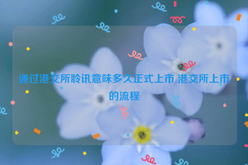通过港交所聆讯意味多久正式上市 港交所上市的流程