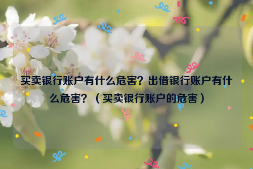 买卖银行账户有什么危害？出借银行账户有什么危害？（买卖银行账户的危害）