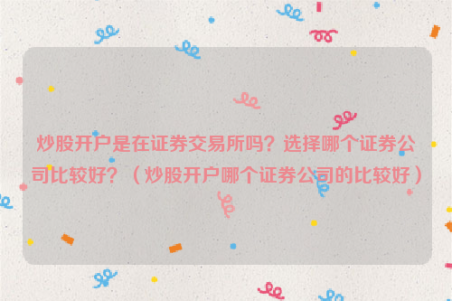 炒股开户是在证券交易所吗？选择哪个证券公司比较好？（炒股开户哪个证券公司的比较好）