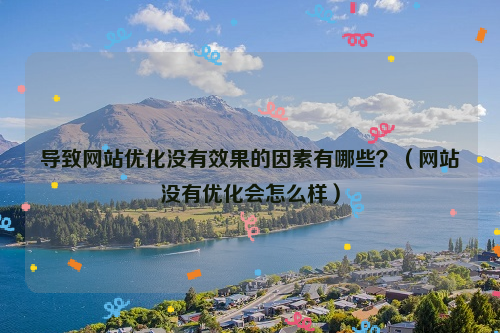 导致网站优化没有效果的因素有哪些？（网站没有优化会怎么样）