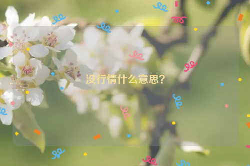 没行情什么意思？