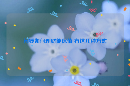 闲钱如何理财能保值 有这几种方式