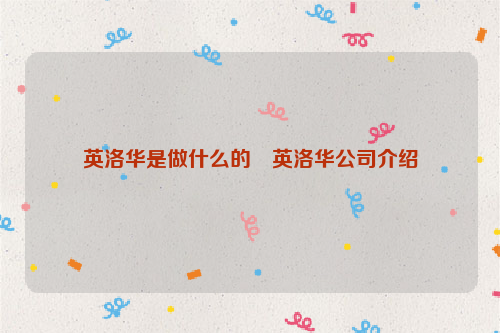 英洛华是做什么的 英洛华公司介绍